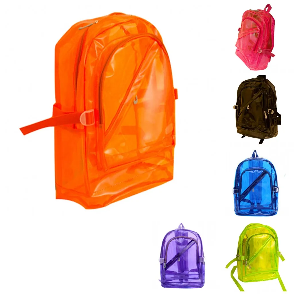 Transparent Clear PVC Backpack Exquisite Women Jelly Bag Transparent
