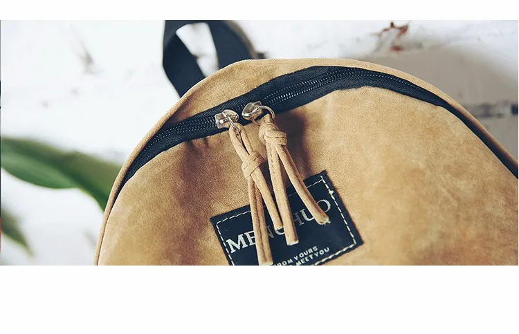 2016 New Women Backpack Preppy Style Suede Backpacks Teenage Girls School Bags Vintage Rivet Travel Backpack Burgundy Gray Black (63)