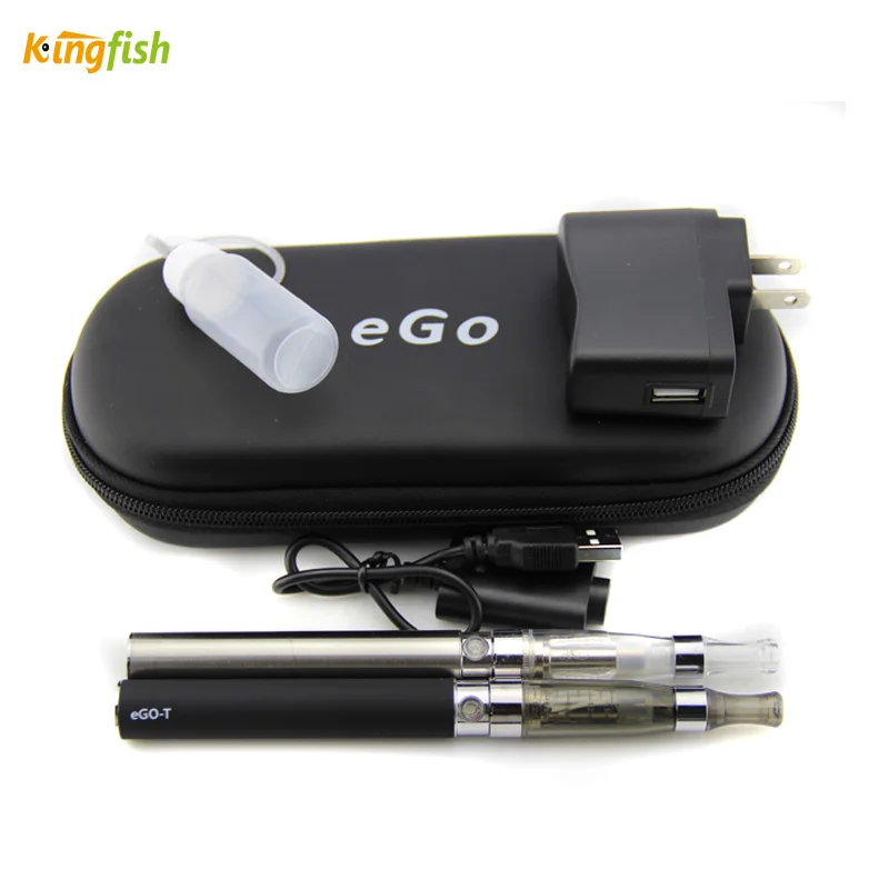 10pcs/lot DHL free eGo CE4 Double Starter kits ego electronic cigarette with 2 ce4 ego t battery in eGo e-cigarette zipper case
