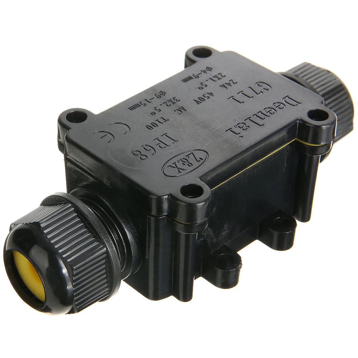 

2 Way IP68 Outdoor Waterproof Cable Connector Junction Box Black Electrical Junction Box Wire Protection for Street Lamp