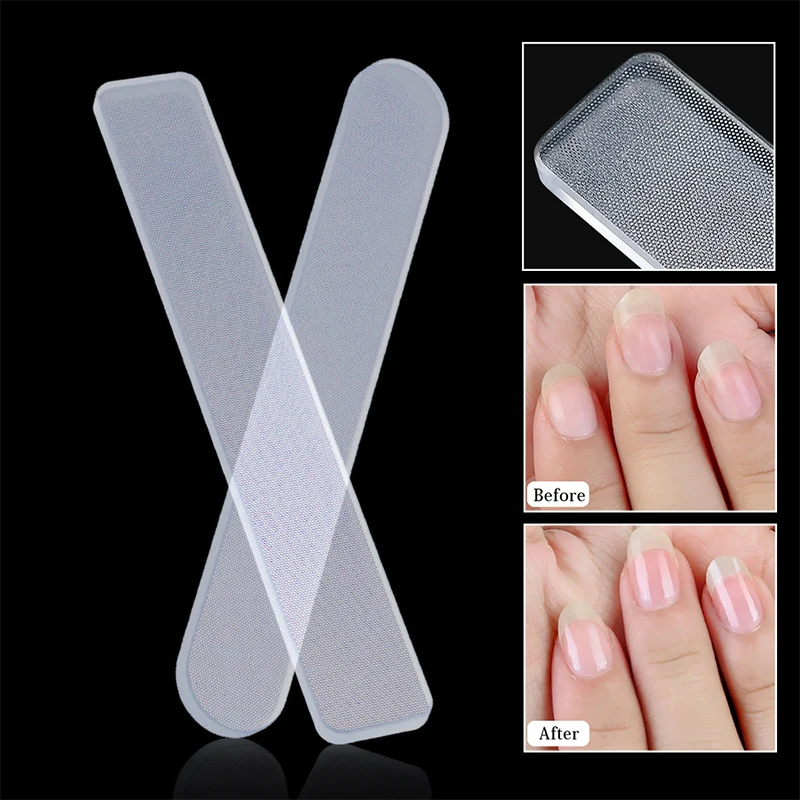 2 Pcs Nano Glass Nail File Professional Manicure Device Tool Durable