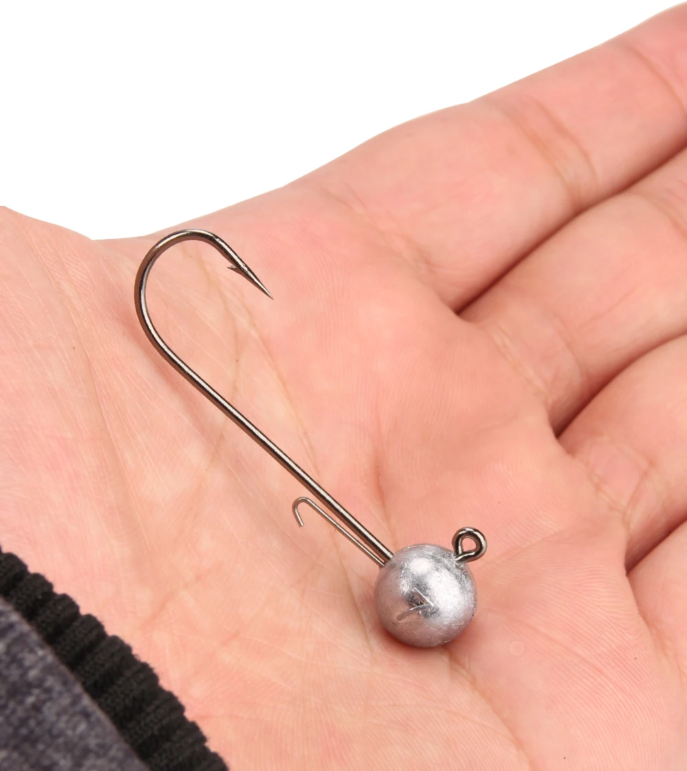 RoseWood 4pcsLot Weedless Jig Ball Hook, 5g7g10g14g Worm Shad Jig Head Barbed Fishing Hooks Lures Bait  (6)
