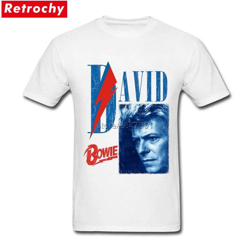 Custom Cotton Short Sleeve Retro David Bowie T Shirts Print Cotton Short Sleeve Retro David Bowie