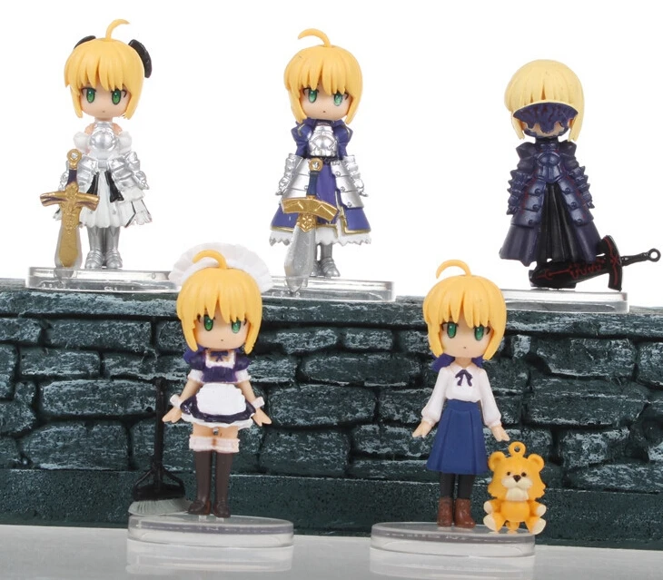 5pcs/set Q Fate Stay Night Action Figures PVC brinquedos Collection toys for christmas gift | Игрушки и хобби