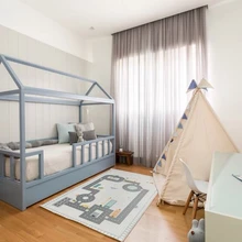 D детской комнаты игровой коврик автомобильный ползать Одеяло на коврике арабских цифр прямоугольный ковер коврик, мат для украшение для детской комнаты для младенцев INS, детский подарок