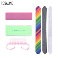 ROSALIND 6 шт./лот набор для чистки ногтей для маникюра с песочными буферными палочками Чистящая Щетка инструмент для дизайна ногтей гель лак для ногтей аксессуары