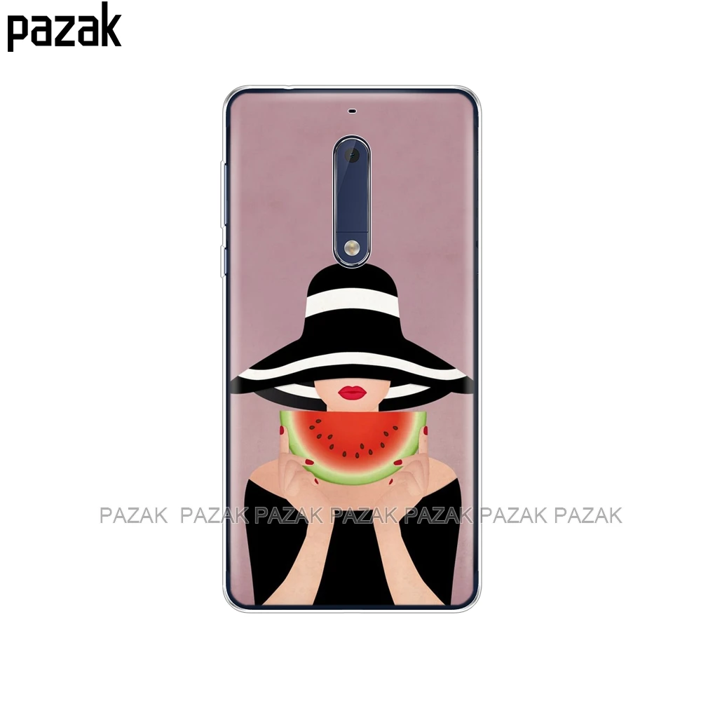34363 Силиконовый чехол для Nokia 1, 2, 2,1, 3, 3,1, 5, 5,1 plus,, мягкая задняя крышка из ТПУ, противоударный чехол, бампер, корпус, полный 360, защитный чехол - Цвет: 34363