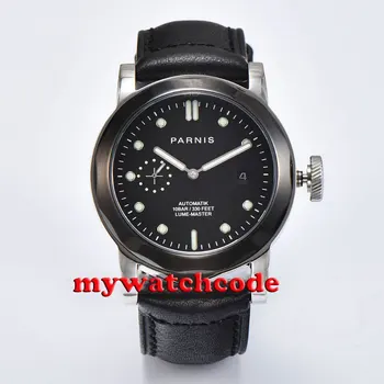 

44mm Parnis black dial Sapphire glass ST 2530 Automatic Mens Watch P708