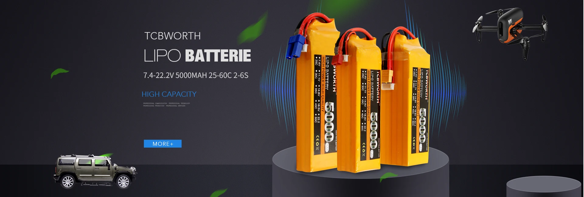 Hywell Batterie Lipo 3s 11.1v 1500mah 40c, Pour Voiture Rc Bateau