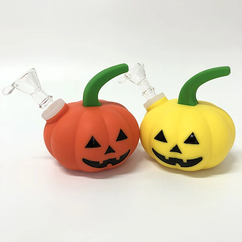 

Pumpkin Head Pipe Silicone Band Hander Smoking Pipes Non-slip Dustproof Protective Tobacco Smoking Water Glass Weed Pipe Bong