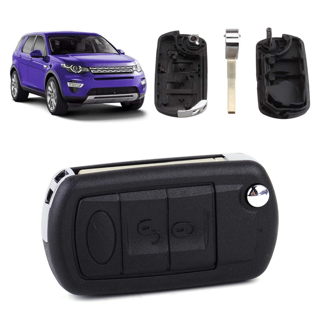 

CITALL New 3 Buttons Remote Flip Key Shell Case Fob Fit for Land Rover LR3 Range Rover Sport 2006 2007 2008 2009