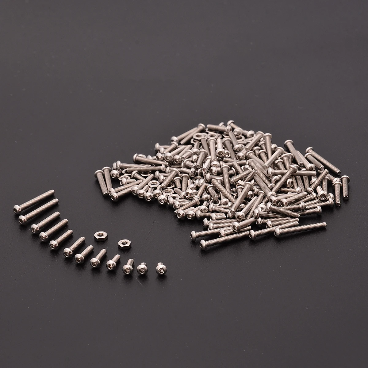 New 230Pcs M2 Stainless Steel Hex Socket Button Head Screw Bolts Nuts Assortment Kit With Box For Hardware Accessories