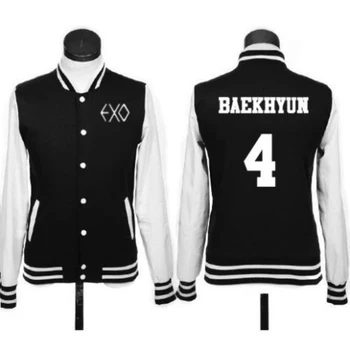 

Mainlead KPOP EXO Baseball Uniform Jumper Chanyeol Varsity Jacket Outwear Baekhyun Coat