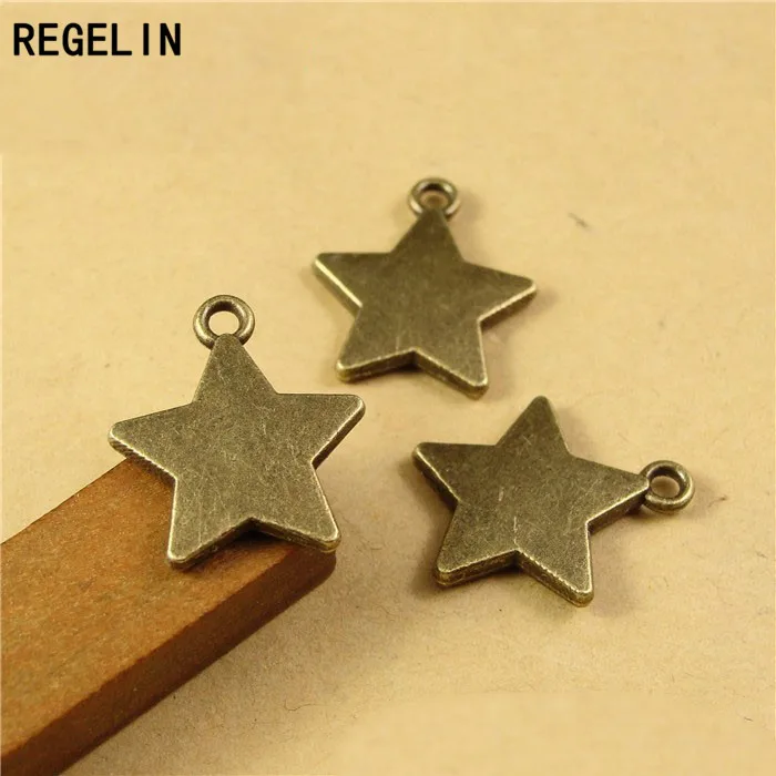

REGELIN Star Pendant Antique bronze Zinc Alloy 20pcs 19x16mm Fit Bracelet Charms Necklace DIY Metal jewelry accessories