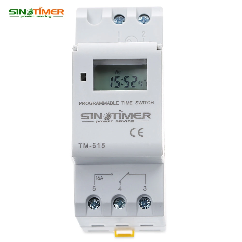 Interruptor 16A electrónico semanal 7 Días Tiempo programable digital temporizador de retransmisión Blanco 85-265VAC TM919A-K Interruptor 16A electrónico semanal 7 Días Tiempo programable digital temporizador de retransmisión Blanco 85-265VAC TM919A-K