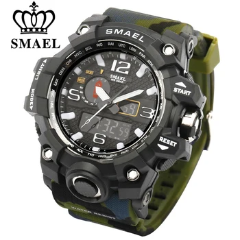 

SMAEL Men Military Watch Dual Display Wristwatches Man Clock Sport Watches Male Multiple Styles Watch Designed for Dropshipping