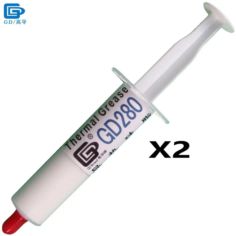 

GD280 Thermal Conductive Grease Paste Silicone Plaster Heat Sink Compound 2 Pieces Net Weight 15 Grams Syringe Packaging SY15