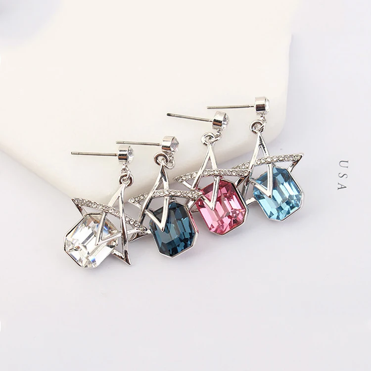 Malanda Фирменная новинка мода площади кристалла от Swarovski Циркон Висячие серьги Для