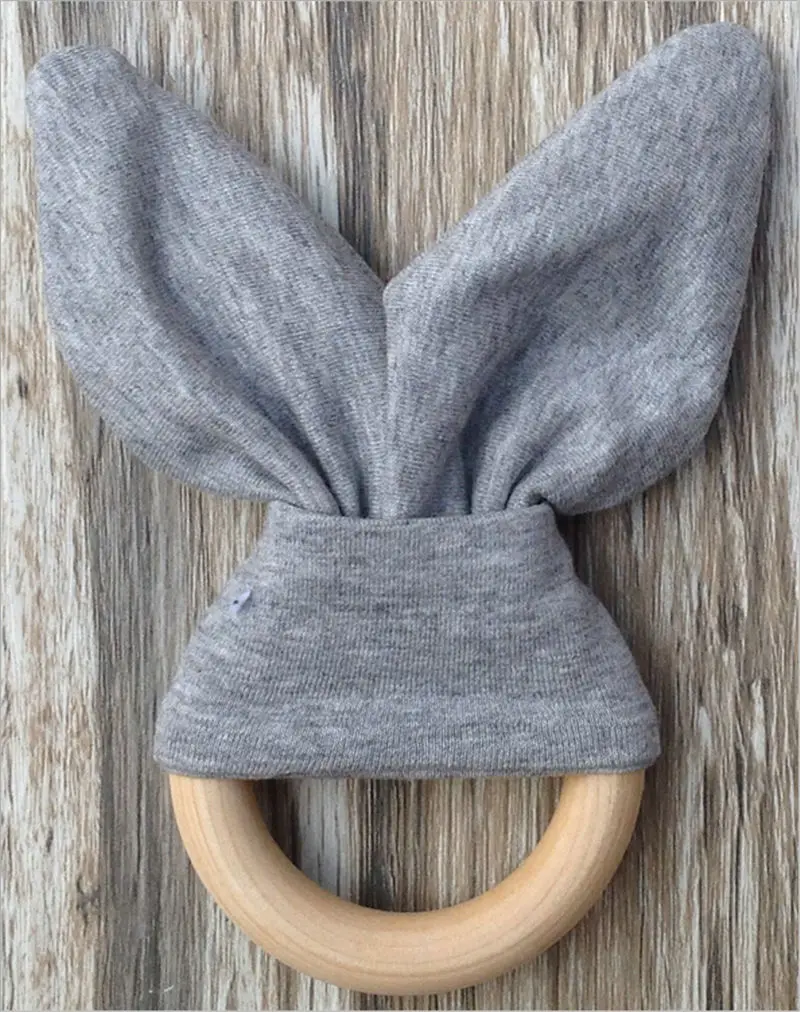 Прорезыватель для зубов pudcoco безопасная из дерева натуральный кролик|baby teether|teething