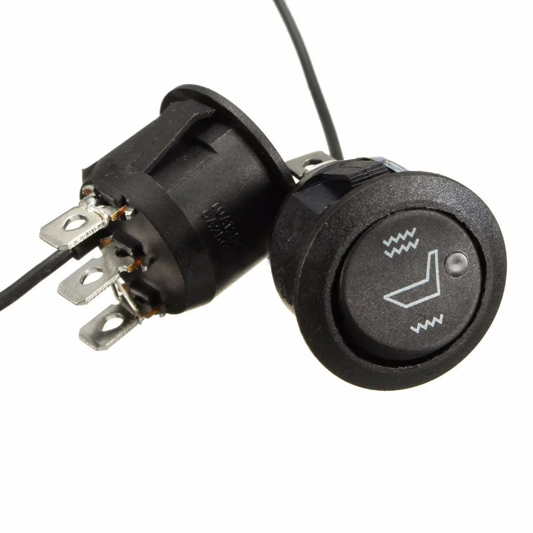 2x Car Seat Heater Switch 12V Universal 3 Pins Round Heater Motorcycle Car Seat Rocker Switch Control On//Off Seat Heater Round Rocker Switch