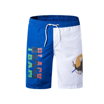 

Casual Men Color Block Drawstring Shorts Quick Dry Beach Surfing Running Streetwear Boardshort c0322