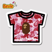 Bevle 1450 Bathing Ape T shirt Fashion 3M Sticker Waterproof Laptop Luggage Fridge Skateboard Car Graffiti