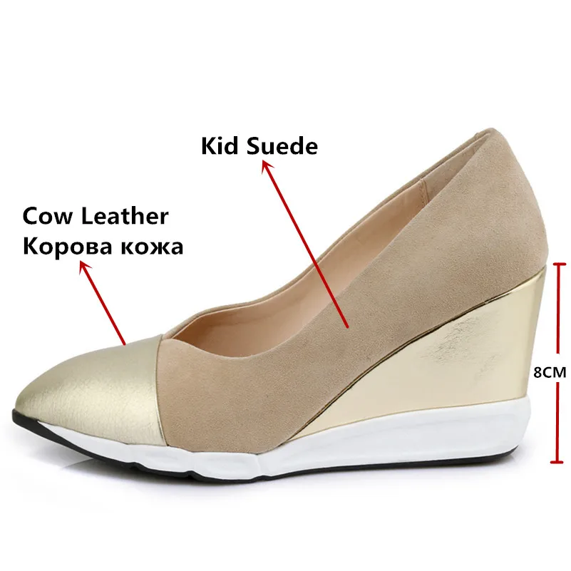 CONASCO Women Basic Pumps Wedges High Heels Casual Shoes Woman Sexy Patchwork Party Prom Pumps Ladies Platforms Office Pumps