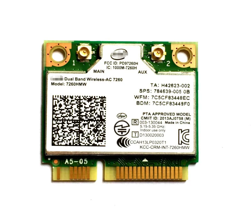 867 Mb Беспроводной-AC 7260 7260HMW 802.11AC Dual Band BT4.0 PCIe половинной высоты Mini Wi-Fi карты