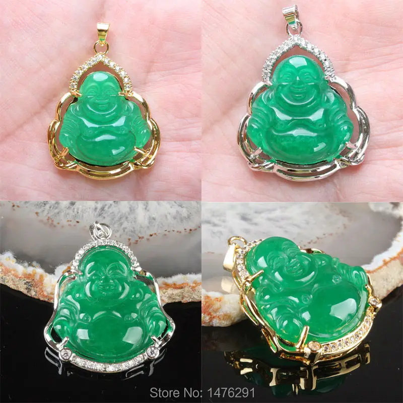 1 шт. инкрустированные стразами в виде Будды|rhinestone pendants|jade buddhagreen jade buddha pendant |