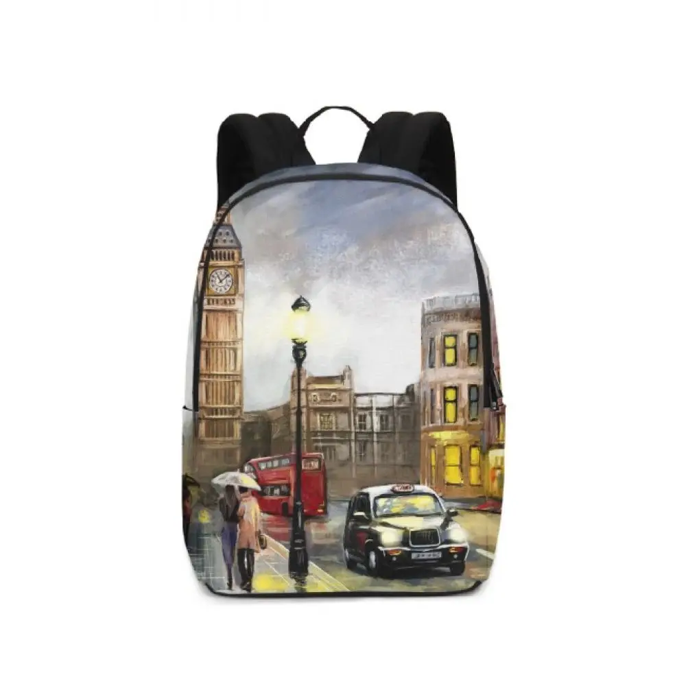 

British Road Oil Printing Backpack for Men Women Large All Printed Laptop School Back Pack DailyTeenager Computer Rucksack