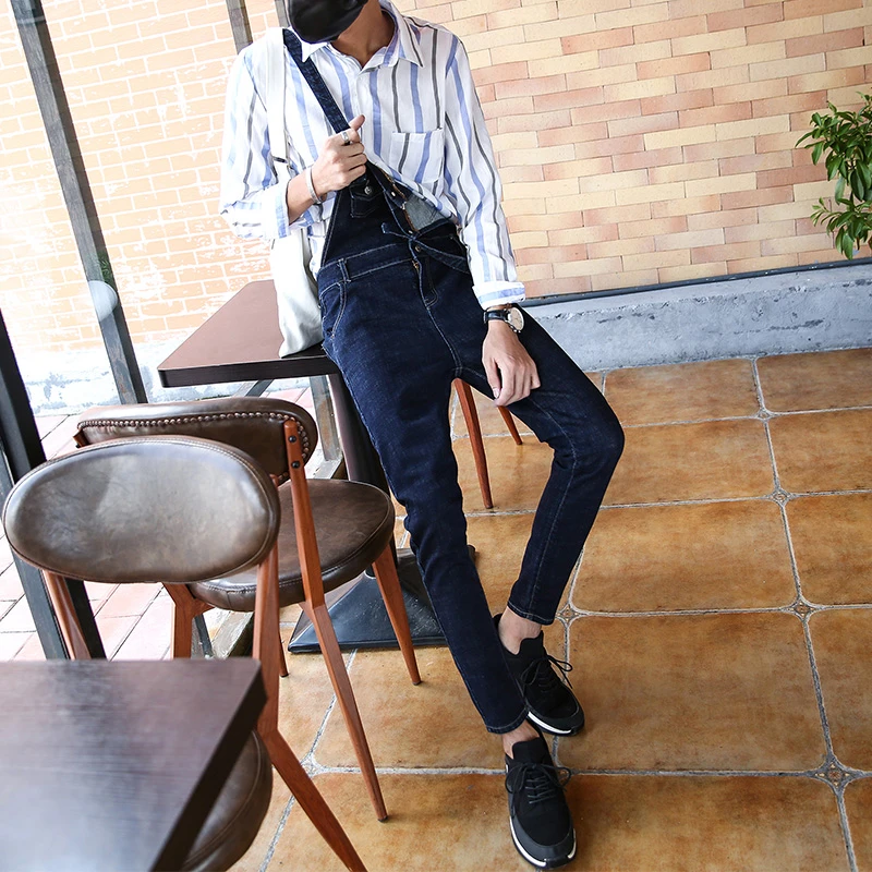 Fashion Dark Blue Denim Jumpsuit Mens Slim Denim Overalls High Quality Youthful Denim Jumpsuit Summer Casual Jeans Jeans Aliexpress