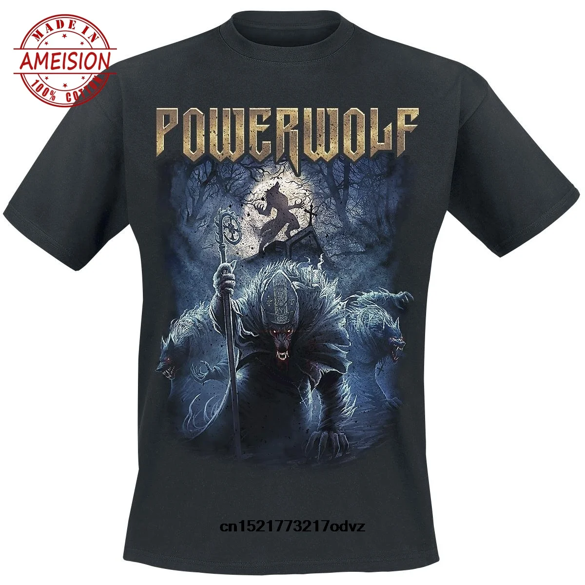 Простая футболка с надписью Night Of The Werewolves Powerwolf забавная круглым вырезом Новинка