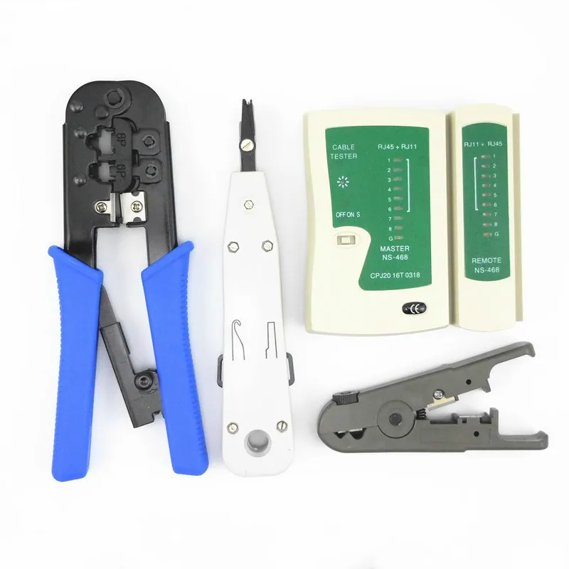 5pcs/Set Network Cable Tester RJ45 Kit Crimper Crimping Tools