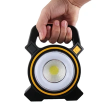 Солнечный портативный Перезаряжаемый светодиодный светильник-прожектор, светильник-вспышка, уличный садовый COB светильник для рабочего места, походные фонари с usb-кабелем