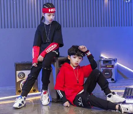 

2018 New Children Jazz Dance Clothing Boys Girls Street Dance Hip Hop Dance Costumes Kids Casual Sport Clothes Sets