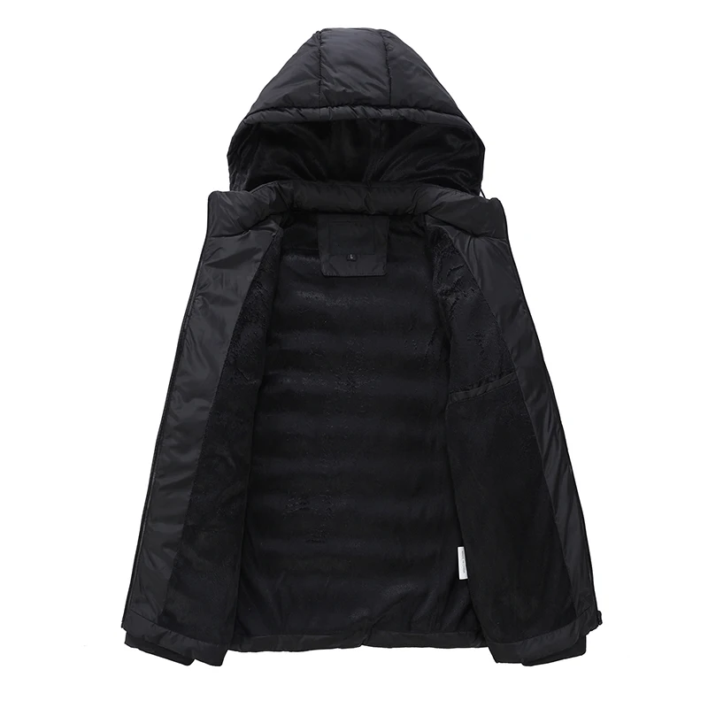 Мужская зимняя куртка BOLUBAO теплая с капюшоном и флисовой подкладкой|hooded parka|men