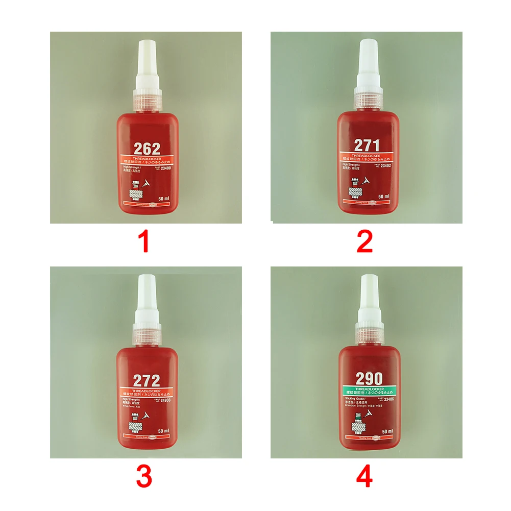 Good Performance Safe Seal Up Anti-shedding Liquid Powerful Silicon Resin Loose Fixed Screw Glue 50ML 4 Types Environment Glue