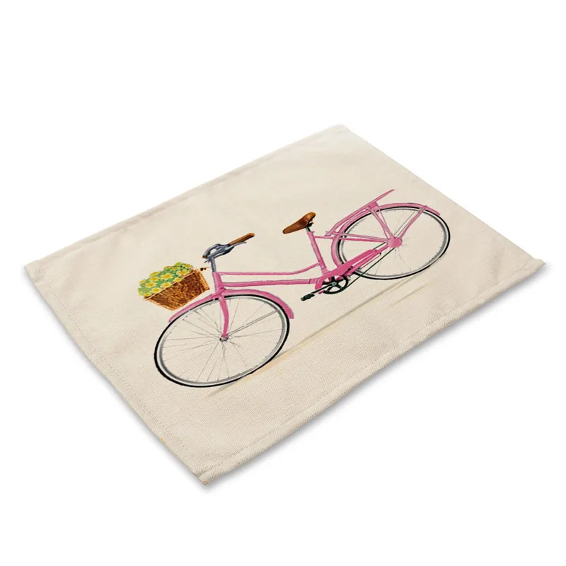 1 шт. фруктовый велосипедный коврик для кухни, столовый стол, коврик для чая, хлопковый льняной коврик, 42*32 см, домашний декор MC0048 - Цвет: J