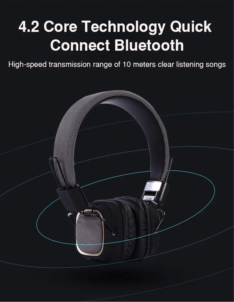 Stereo Bass Headphones Over ear bluetooth headphone noise canceling bluetooth headset cloth earphones with microphone For Phone (14)