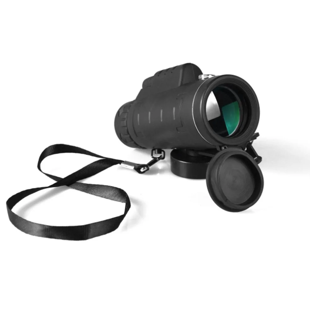40X60 охотничий монокулярный телескоп ночного видения широкоугольный HD призма с компасом Зажим для телефона Штатив Открытый Портативный черный