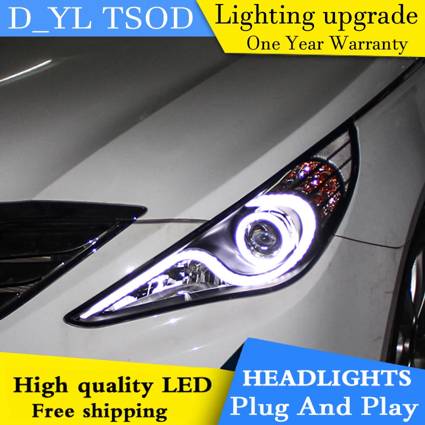 Автомобильный Стайлинг Головной фонарь для hyundai Sonata8 2011- светодиодный светодиодные дневные ходовые огни на передних фарах дневного света Биксеноновые HID аксессуары