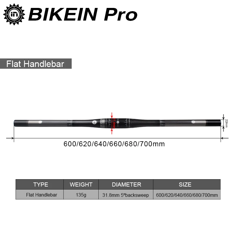 BIKEIN Pro велосипедный углеродный руль для горного велосипеда + 5/20 градусов