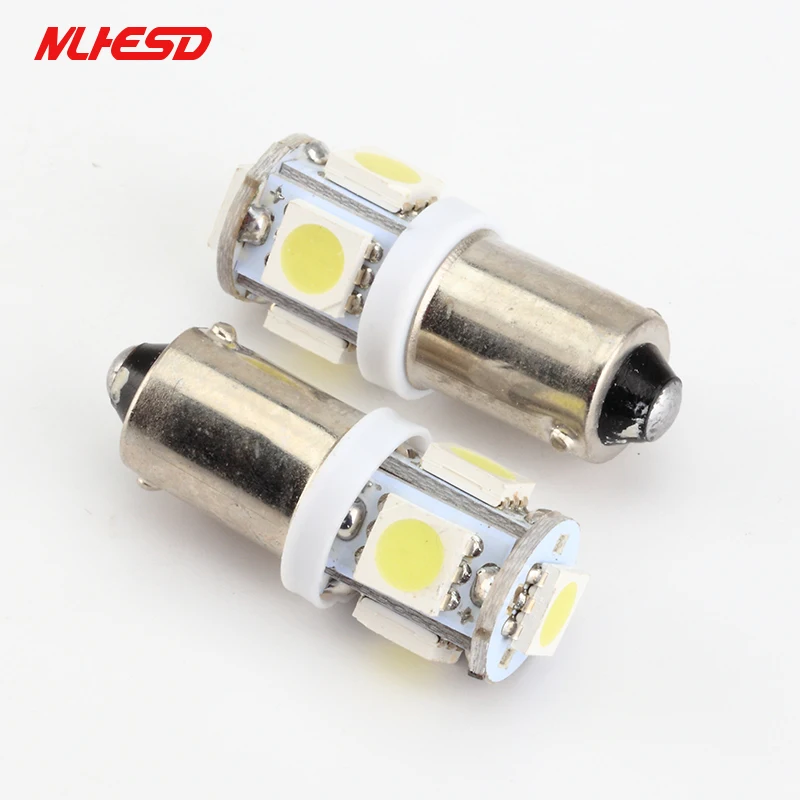 

10pcs BA9S 5 SMD LED 5smd 5led Car Indicator Light Interior Bulbs Wedge Lamp BA9S 5SMD 5050 3chips DC24V White blue red Color