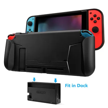

Nintend Switch Grip Case Protection Fit In Dock Comfortable Soft Case and Game Card Storage Handles