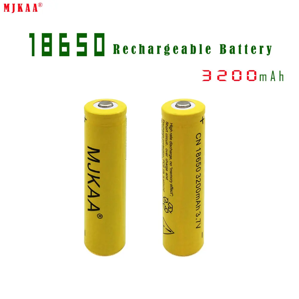 

2pcs 18650 Rechargeable Batteries(Not AA battery) 3.7v 3200mAh Lithium Li-ion Battery Flashlight laser 18650 3.7v 18650 battery