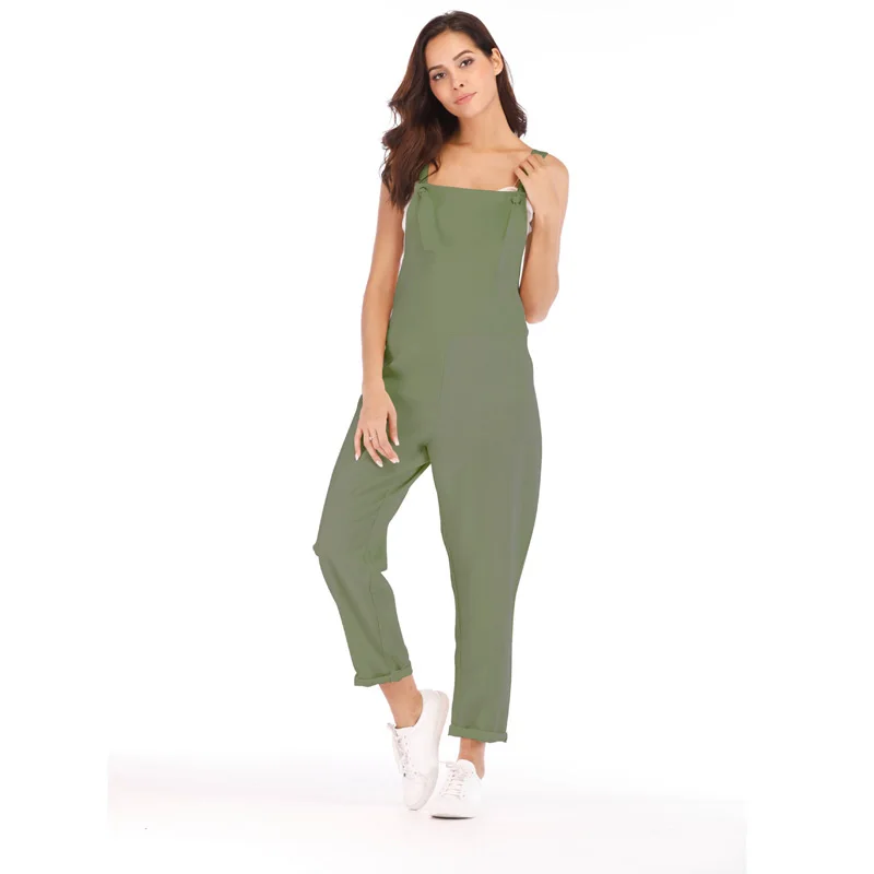 Women Casual Summer Long Jumpsuit Pants Plus Size 3XL Rompers Womens Jumpsuit Linen Cotton Knot-bow Straps One Piece Jumpsuits Women Casual Summer Long Jumpsuit Pants Plus Size 3XL Rompers Womens Jumpsuit Linen Cotton Knot-bow Straps One Piece Jumpsuits