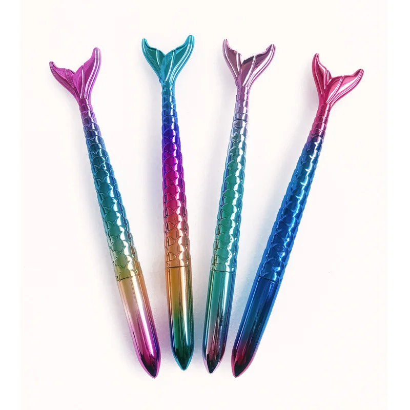 

50pcs/lot creative fish boutique craft seamaid bullet ball pen school office stationery gift prize ballpoint pen blue ink