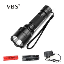 LED Flashlight CREE Q5 / XM-L T6 1000lm / 2000Lumens Torch Cree LED Torch light For 1x18650 5 Models+ AC Charger