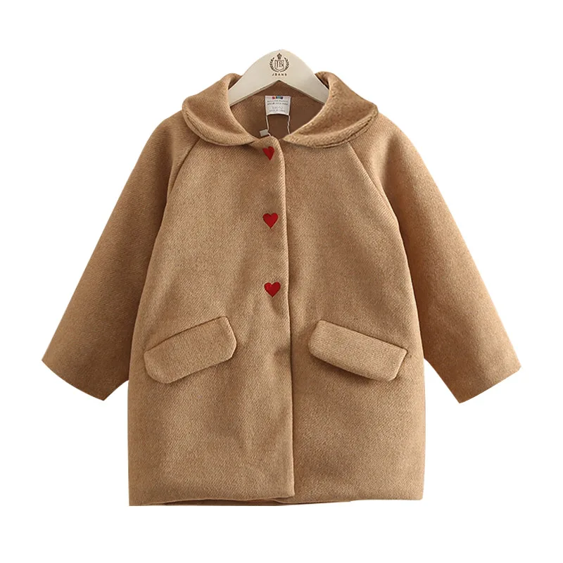 

Baby lapel coat 2019 new girls' children's coat, children's thickened medium-length coat