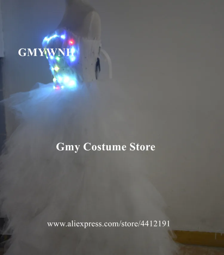 P38 RGB led light женское платье одежда для выступлений светящаяся длинная юбка светодиодные вечерние платья светящаяся одежда бар носит костюмы со светодиодами dj